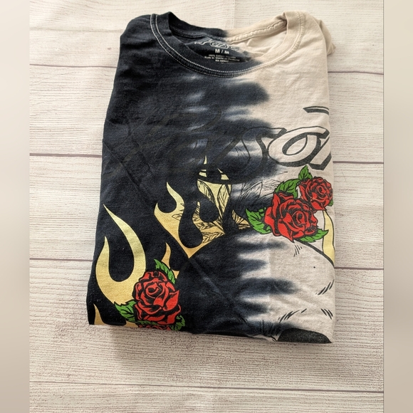 Poison mens graphic split skull band T-shirt size medium - Picture 1 of 8